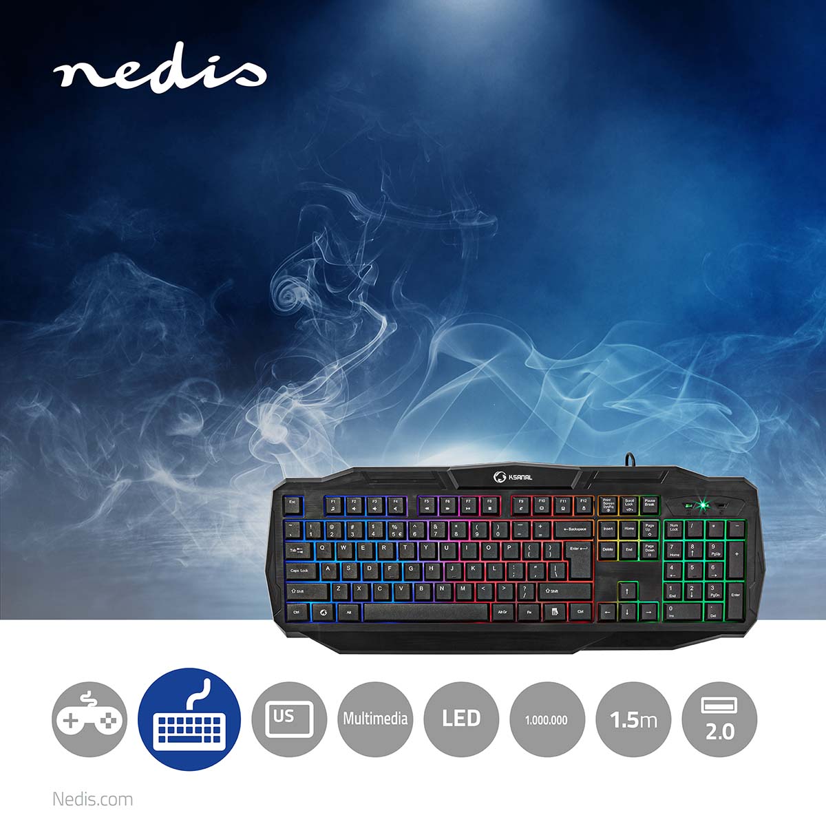 Nedis Gaming Keyboard RGB (Qwerty US) Nedis Gaming Keyboard RGB (Qwerty US)